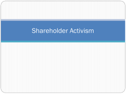 Shareholder Activism - University of Rhode Island