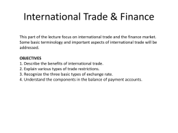 International Trade & Finance