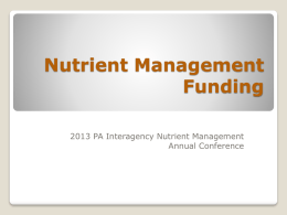 Nutrient Management Funding