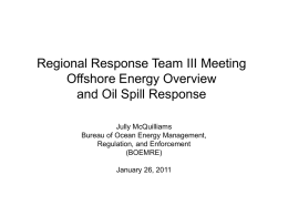 Regional Response Team III Meeting Offshore Energy
