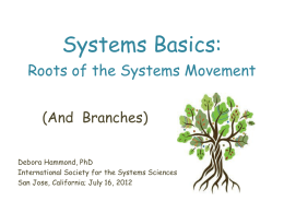 Systems Basics: Roots of the Systems Movement