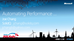 Automating Performance