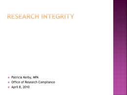 RESEARCH MISCONDUCT - University of Tennessee Health