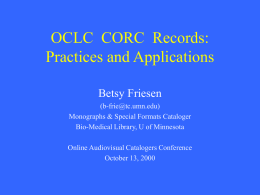 CORC Resource Catalog
