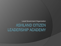 Ashland Citizen Leadership Academy