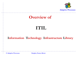 Overview of ITIL Information Technology Infrastructure Library