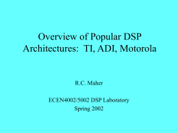 Other DSP Microprocessor Architectures