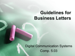 Guidelines for Business Letters