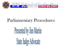 Parliamentary Law and Procedure