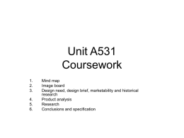 Unit A531 Coursework - Cottenham Village College