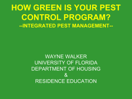 HOW GREEN IS YOUR PEST CONTROL PROGRAM?---