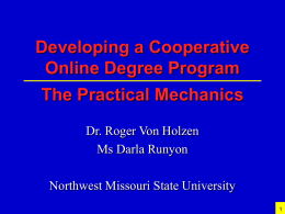 Developing a Cooperative Online Degree Programs—The