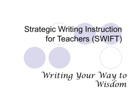 Strategic Writing and Instruction for Teachers (SWIFT)