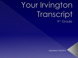 Your Irvington Transcript - Fremont Unified School District