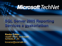 SQL Server 2005 Reporting Services a gyakorlatban