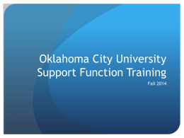 Oklahoma City University Support Function Prioritization