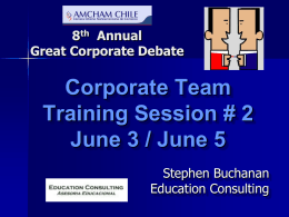 Great Corporate Debate Training Session #2