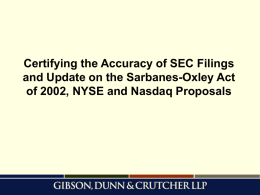 Certifying the Accuracy of SEC Filings