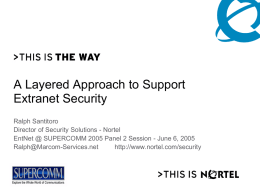 A Layered Approach to Security for Extranets