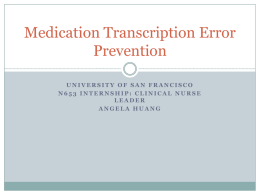 Medication Transcription Error Prevention