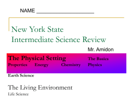 New York State Intermediate Science Review