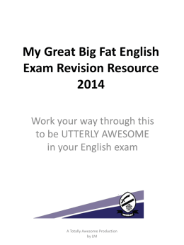 My Great Big Fat English Exam Revision Resource 2014