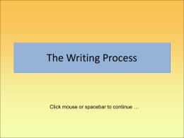 The Writing Process - Centenary College of New Jersey