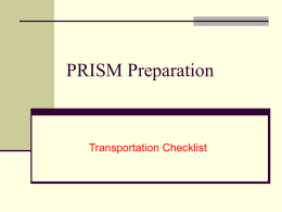 PRISM Preparation - HSGD Internal Web Page