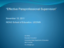 Paraprofessionals and Teachers: Collaboration in the Classroom