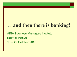 And then there is banking! - Association of International