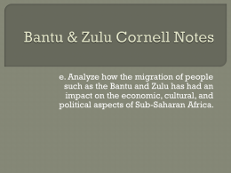 Bantu & Zulu Cornell Notes