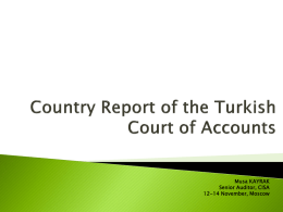 Country Report of the Turkish Court of Accounts