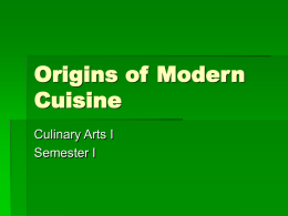 Origins of Modern Cuisine - Lyon County School District