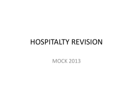 HOSPITALTY REVISION - Miss Pain & Mrs Modrate