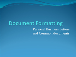 Document Formatting - Walton County School District
