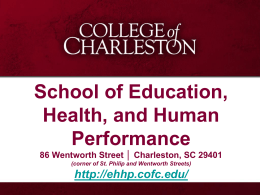 My Presentation Title - College of Charleston