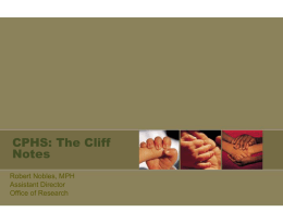 CPHS - The Cliff Notes