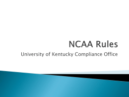 NCAA Rules - University of Kentucky