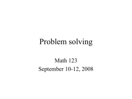 Problem solving - Pacific Lutheran University