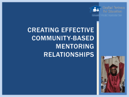 Creating Effective Community-Based Mentoring Relationships