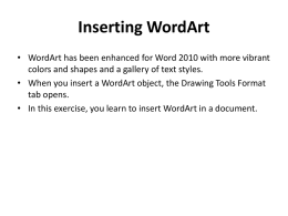 Inserting WordArt