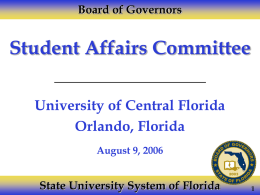 Student Affairs Committee - Florida Board of Governors