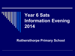 Year 6 Sats Information Evening