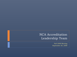 NCA Accreditation Leadership Team