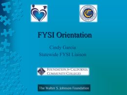 FYSI Orientation - California Community Colleges System