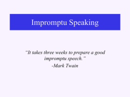 Impromptu Speaking - University of Florida