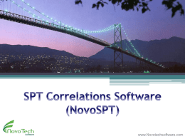SPT Correlations Software (NovoSPT)