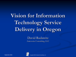 Vision for Information Technology Service Delivery in Oregon