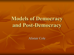 Politics, Society and Models of Democracy - univ