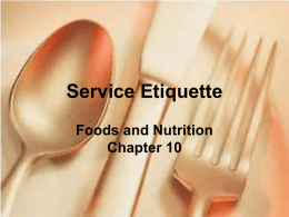Service Etiquette - Thornton Township High Schools